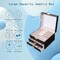 Jewelry Boxes for Women Girls, 3-Layer Jewelry Organizer with Glass Lid, 2 Drawers Jewelry Organizer Box for Earring, Ring, Necklace, Bracelets